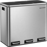 Mülleimer Küche Mülltrennsystem 3 Fächer Silber