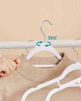 Kleiderbügel Samt 50er Set Weiss