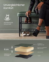 Schuhbank Kunstleder MidCentury Modern Waldgrün