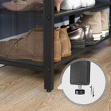 Schuhbank mit Gitterablage mit Polster Vintagebraun-Schwarz von Songmics