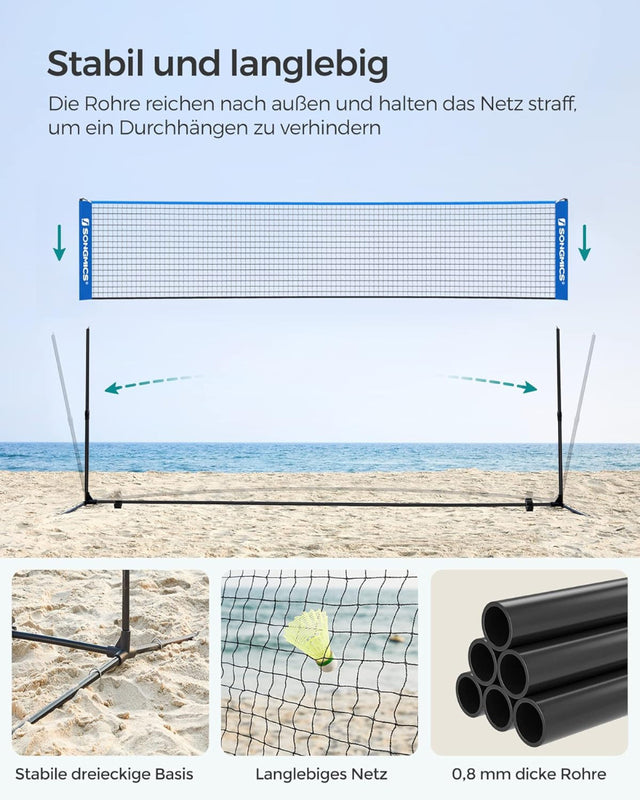 Badminton Netz Set 4 Meter Portabel