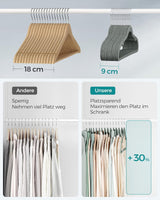 Kleiderbügel Samt 30er Set rutschfest Grau