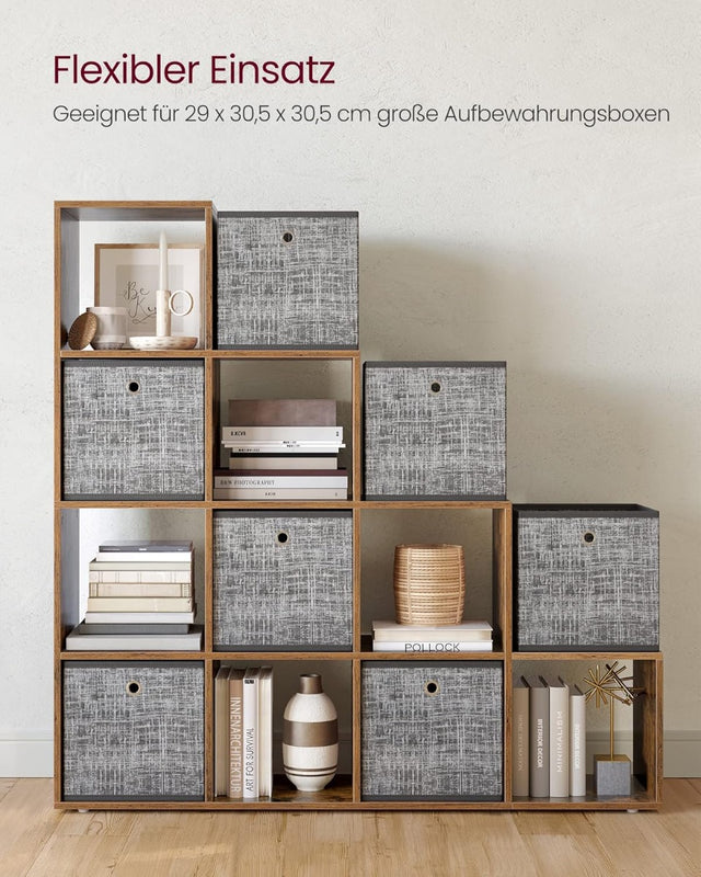 Bücherregal Stufenregal Ordnungssystem Vintagebraun von Songmics