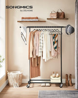 Kleiderständer Schwerlast transportabel ausziehbar schwarz von Songmics