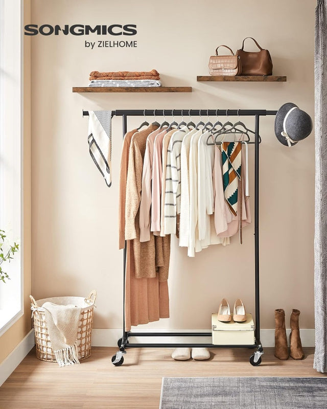 Kleiderständer Schwerlast transportabel ausziehbar schwarz von Songmics