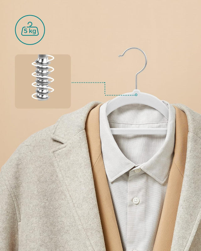 Kleiderbügel Samt 50er Set Weiss