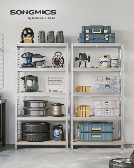 Schwerlastregal 2er Set mit Stahlgestell silbern von Songmics