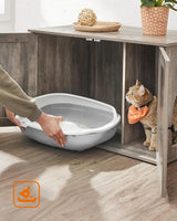 Katzenhaus Schrank Tisch herausnehmbar Trennwand Greige von Songmics