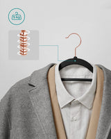 Kleiderbügel Samt 30er Set Schwarz