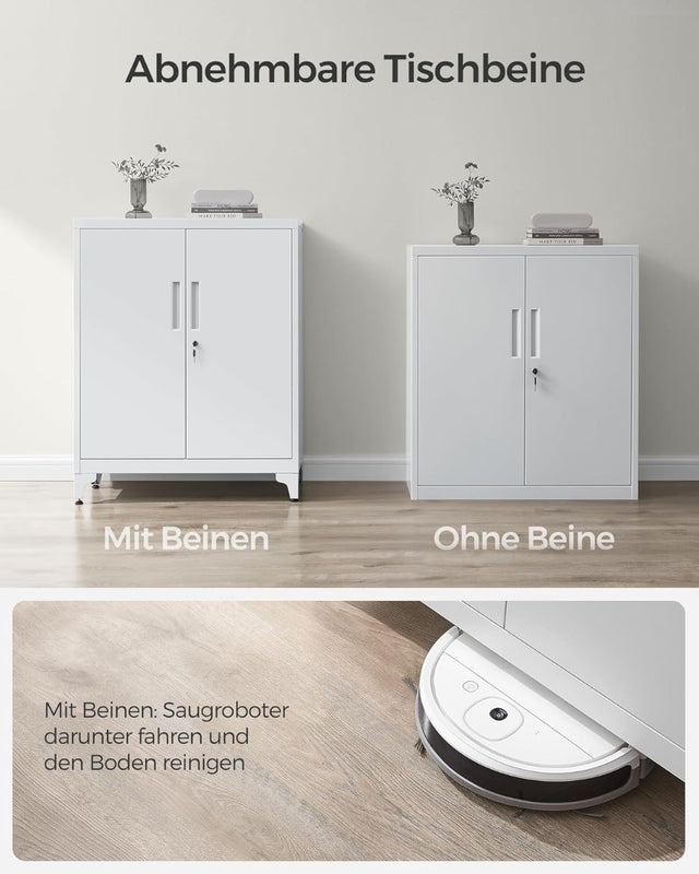 Aktenschrank abschliessbar Stahl Aufbewahrung mattgrau von Songmics