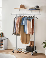 Kleiderständer Rollen Schwerlast Ausziehbar Transportabel Silber von Songmics