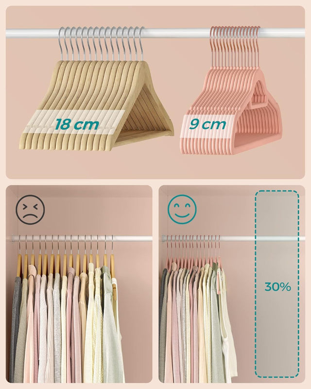 Kleiderbügel Samt 50er Set Roségold