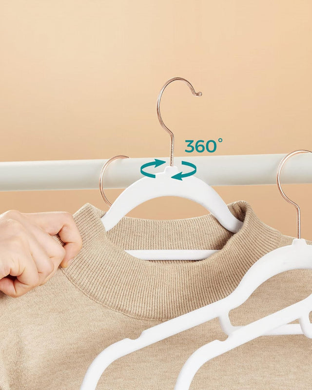 Kleiderbügel Samt 30er Set Weiss