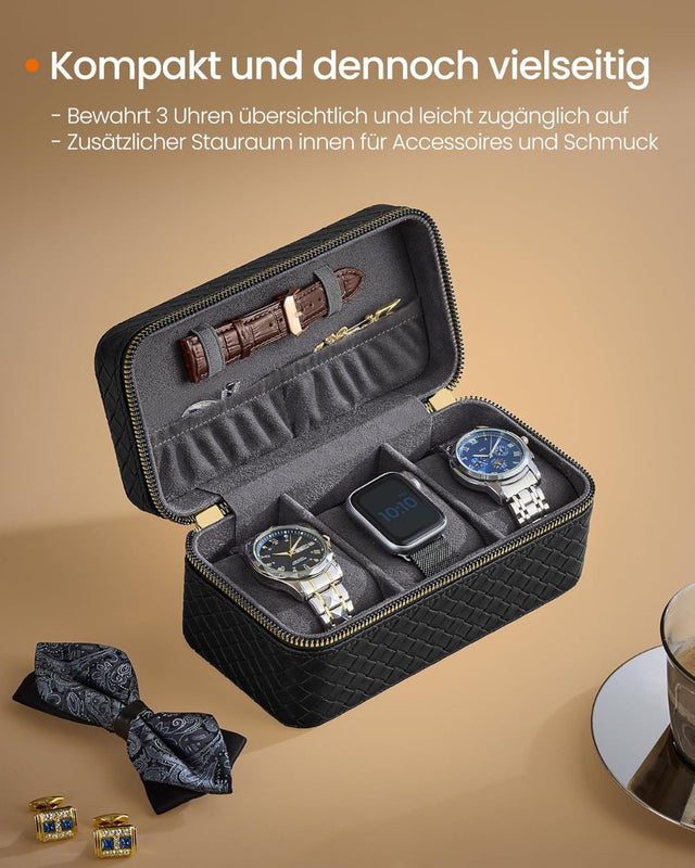 Uhren Aufbewahrung Box für 3 Uhren Grau