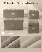 Sitzbank Sitztruhe Stauraum Klappbar Belastbar Wohnzimmer Kamelbraun