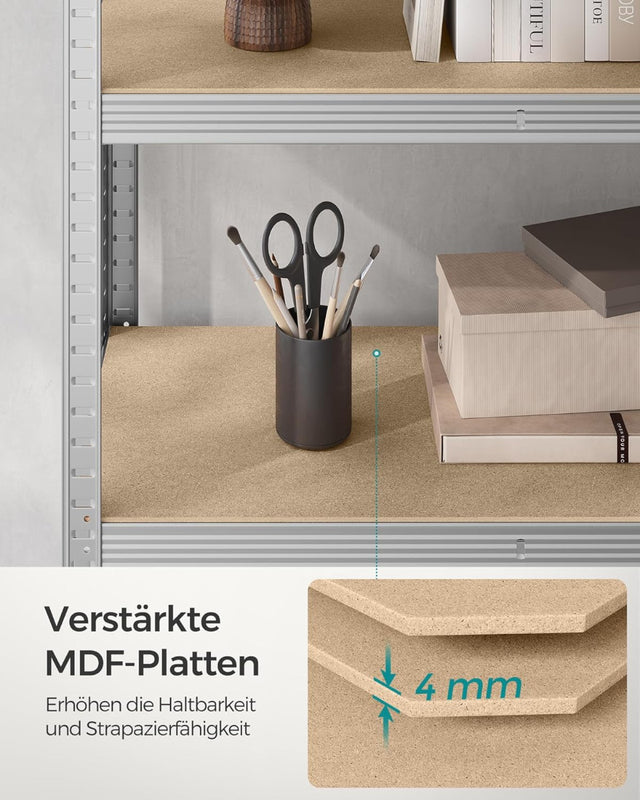 Schwerlastregal 2er Set mit Stahlgestell silbern von Songmics