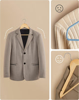 Kleiderbügel Holz 10er Set Einkerbungen im Schulterbereich