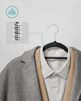 Kleiderbügel Samt 20er Set Silber-Schwarz