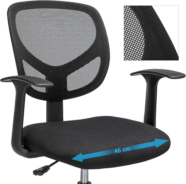 Bürostuhl Verstellbar Drehstuhl Belastbar Schwarz von Songmics