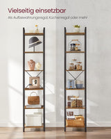 Regal Standregal mit 6 Ebenen Vintagebraun
