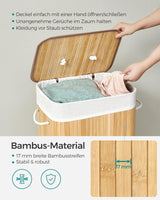 Wäschekorb Wäschesammler mit Deckel Bambus 72l