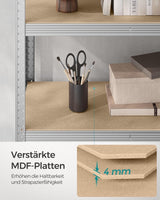 Schwerlastregal Stahlgestell 5 Ablagen Silber