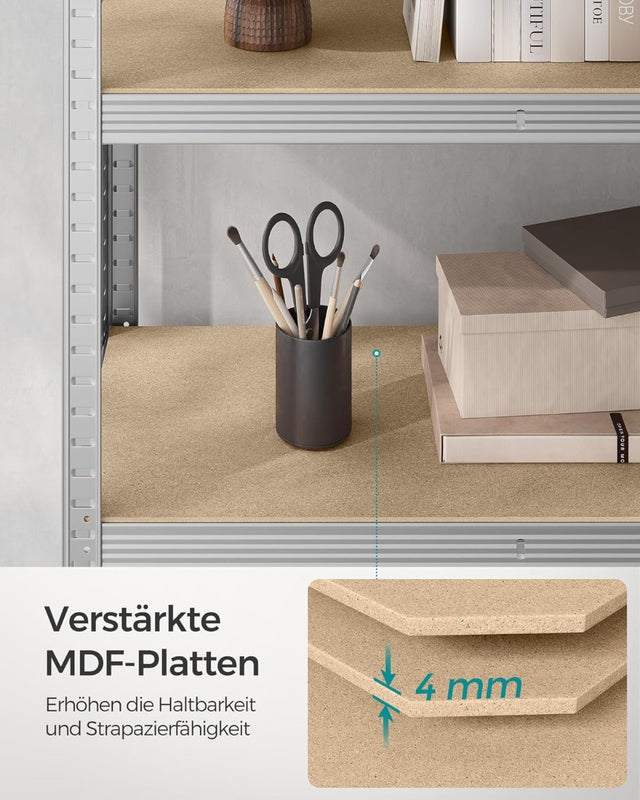 Schwerlastregal Stahlgestell 5 Ablagen Silber