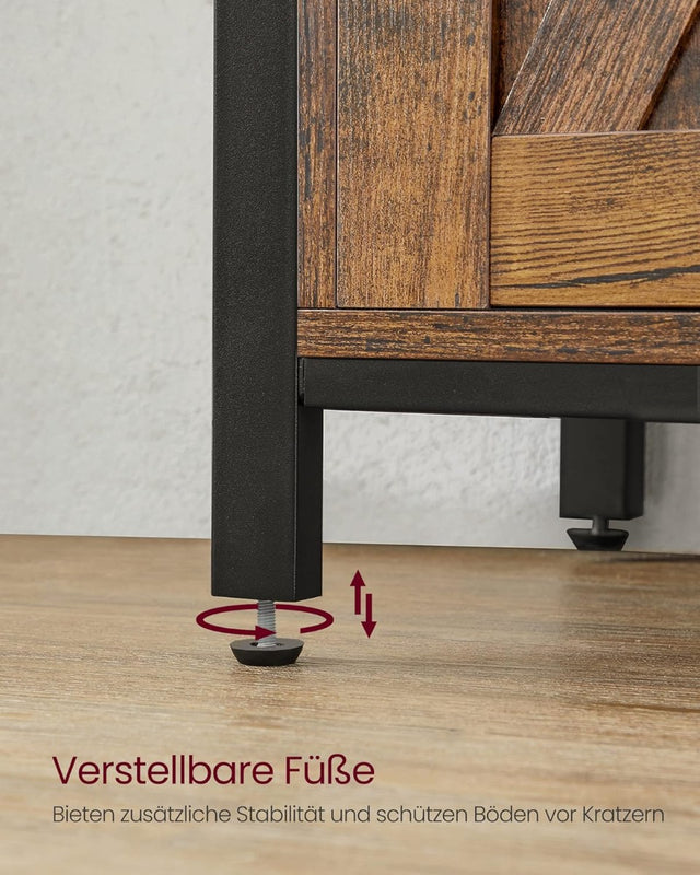 Sideboard Landhausstil Schiebetüren Verstellbare Ablagen Vintagebraun