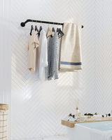 Kleiderstangen Wandmontage platzsparend Industrie-Design schwarz von Songmics