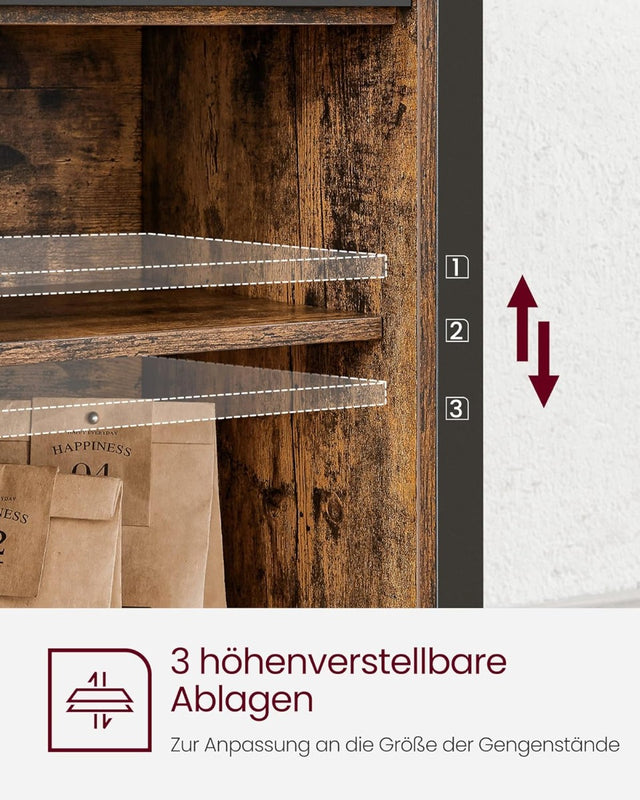 Sideboard Landhausstil Schiebetüren Verstellbare Ablagen Vintagebraun