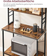 Küchenregal mit 6 Ablagen vintagebraun 80cm breit