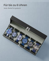 Uhren Aufbewahrung Box für 6 Uhren Schwarz