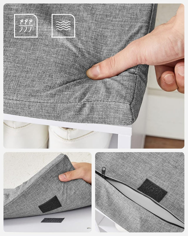 Schuhbank Regal Stauraum Sitzfläche 15 Fächer Weiss