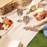 Edelstahl Weingläser Silber 2er-Set