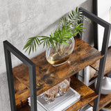 Bücherregal Standregal Metallrahmen Industrie-Design Vintagebraun von Songmics