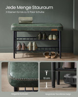 Schuhbank Kunstleder MidCentury Modern Waldgrün