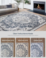 Wohnzimmerteppich Rutschfest Vintage Grau 120 x 170 cm