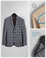 Kleiderbügel Holz 20er Set Einkerbungen im Schulterbereich Schwarz