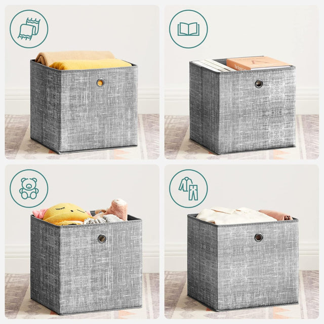 Aufbewahrungsbox Set Faltboxen Würfelregal Grau