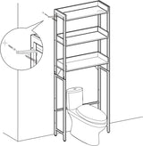 Toilettenregal 3 Ebenen Badezimmerregal Rustikal Braun von Songmics