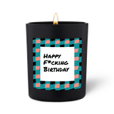 Duftkerze Schwarz Woody Happy fcking birthday