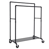 Kleiderständer Industrie-Design mit Ablage Schwarz Doppelstange