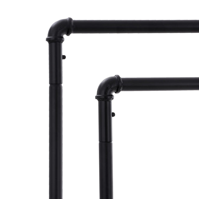 Kleiderständer Industrie-Design mit Ablage Schwarz Doppelstange