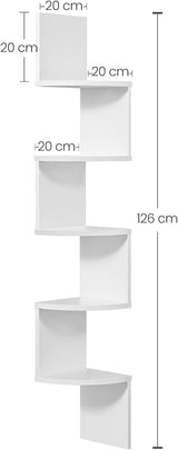 Eckregal Wandregal 5 Ebenen Wolkenweiss