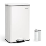 Mülleimer Küche 40L Stahl Weiss inkl. Müllbeutel