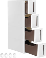 Nischenregal Rollwagen Schubladen Badregal Weiss-Braun