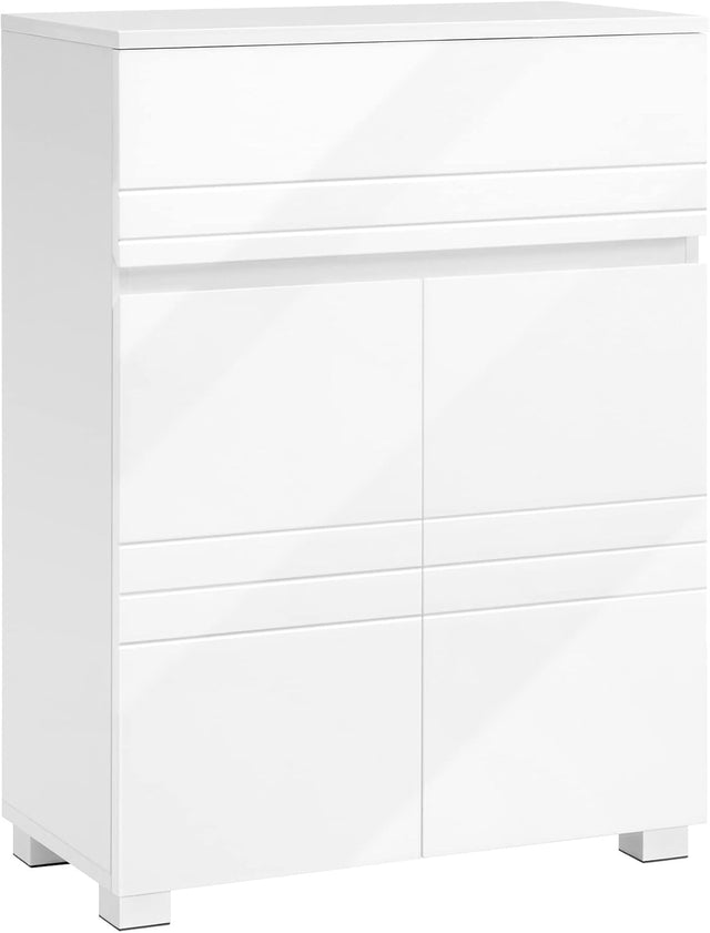 Badezimmerschrank mit Schublade verstellbar Weiss