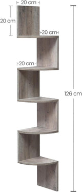 Eckregal Wandregal 5 Ebenen Greige