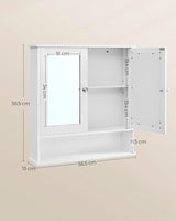 Spiegelschrank mit Spiegeltüren und Ablage Weiss von Songmics