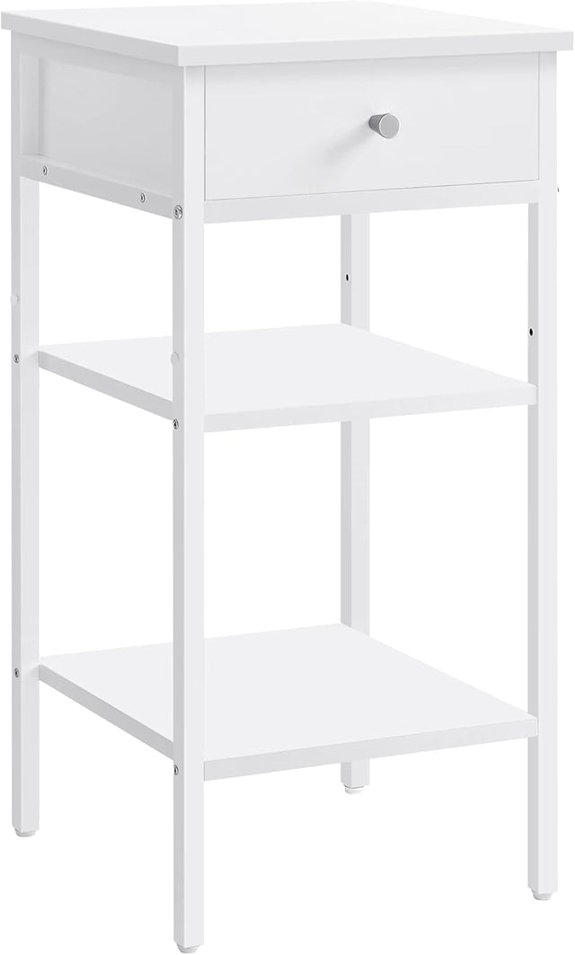 Nachttisch Hoch Modern mit Schublade Weiss